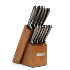 Lenox Heritage Lenox Heritage Nero Hammered Titanium 12 Piece Cutlery Block Set