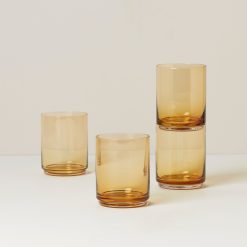Lenox Heritage Lenox Heritage Tuscany Classics Stackable Amber Tall Glasses, Set of 4