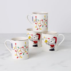 Lenox Heritage Lenox Heritage Snoopy Christmas Mugs, Set of 4