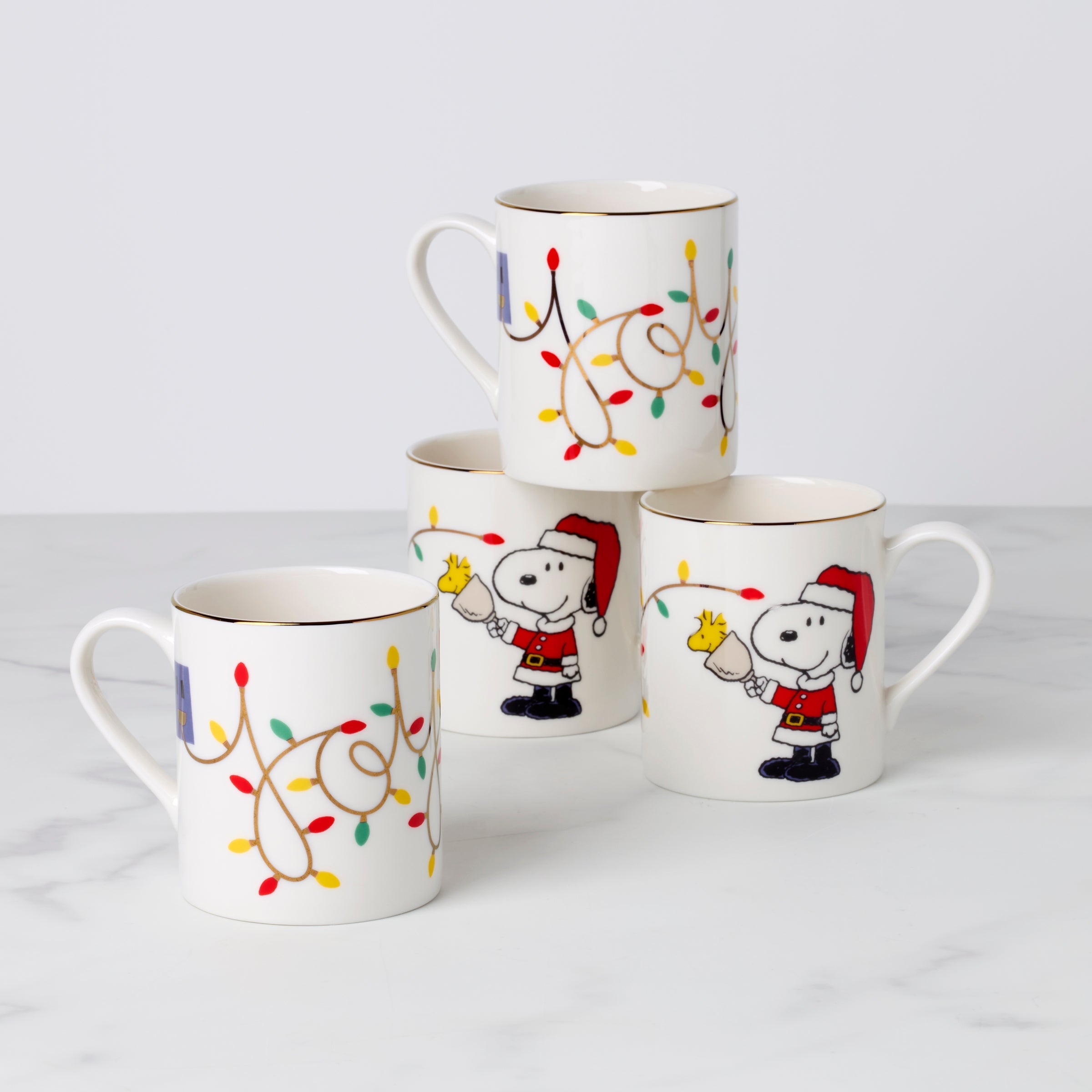 Lenox Heritage Lenox Heritage Snoopy Christmas Mugs, Set of 4