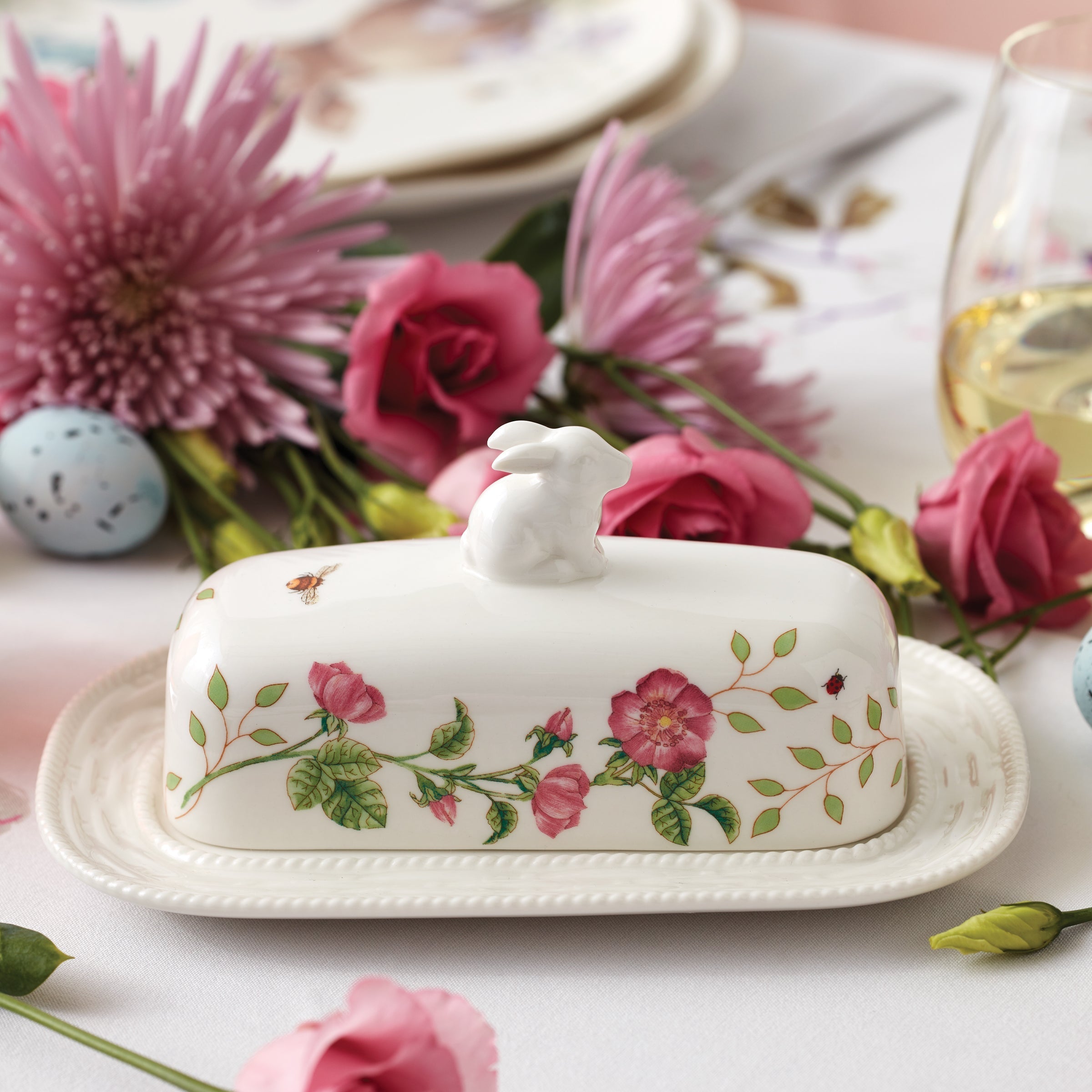 Lenox Heritage Lenox Heritage Butterfly Meadow Bunny Covered Butter Dish - Image 2