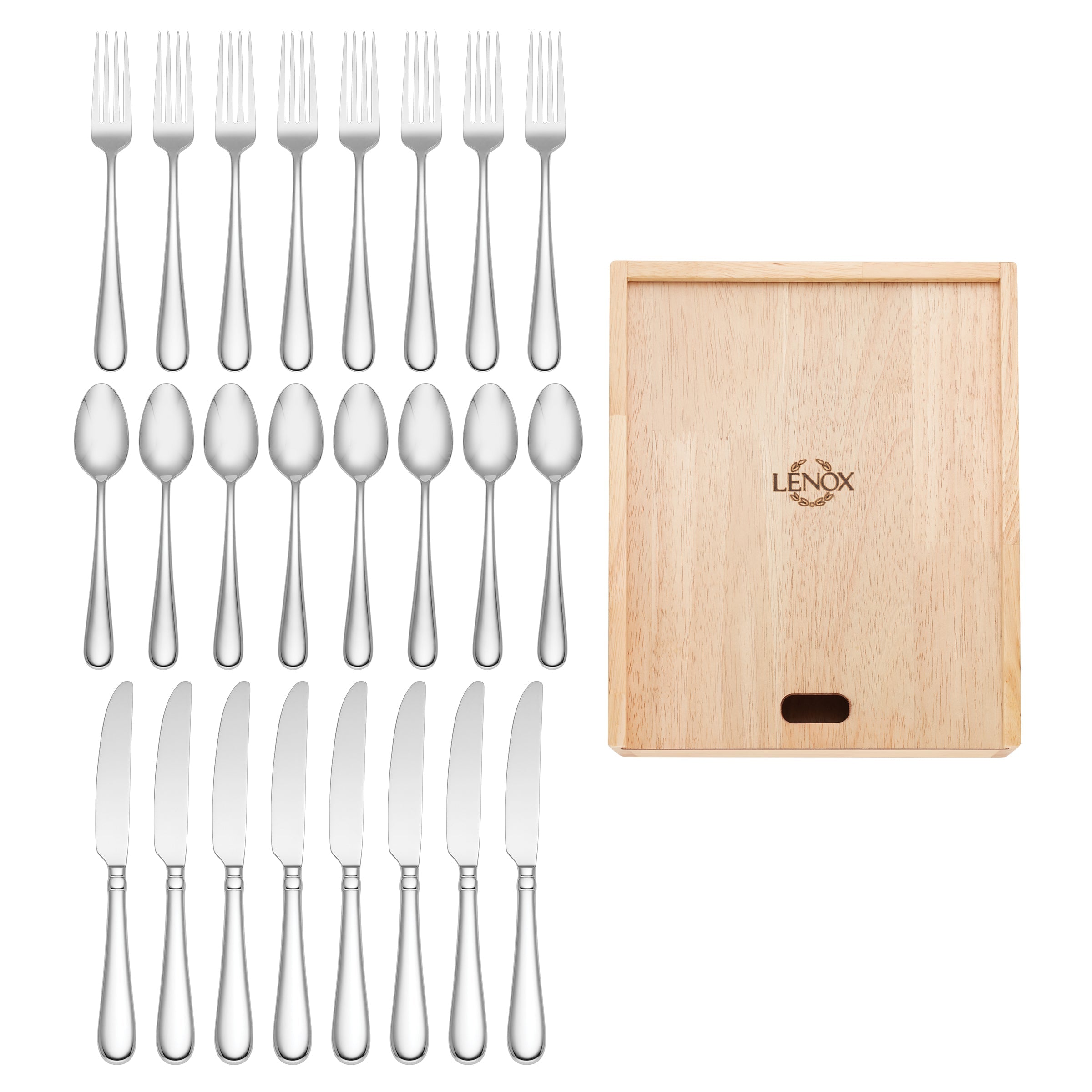 Lenox Heritage Lenox Heritage Studio 1414 Mirror 24 Piece Flatware Set with Caddy - Image 4