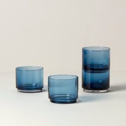 Lenox Heritage Lenox Heritage Tuscany Classics Stackable Blue Short Glasses, Set of 4