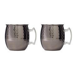 Lenox Heritage Lenox Heritage Hammered Black Moscow Mule Mugs, Set of 2