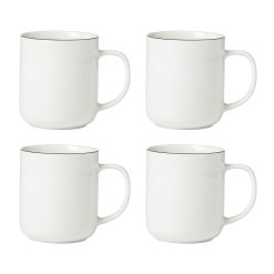 Lenox Heritage Lenox Heritage 24 Seven Black Rim Mugs, Set of 4
