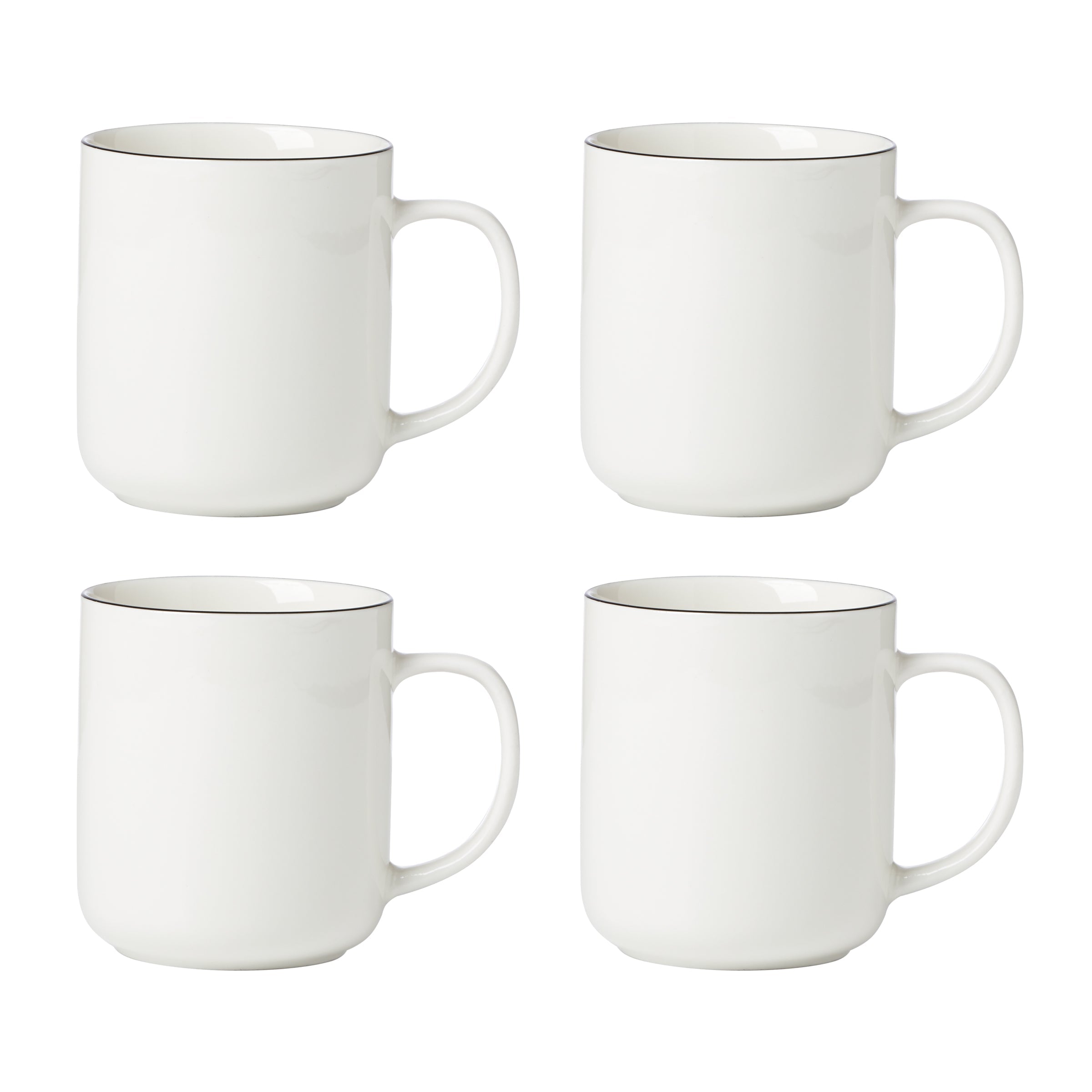 Lenox Heritage Lenox Heritage 24 Seven Black Rim Mugs, Set of 4