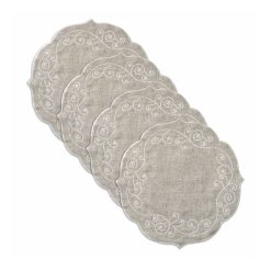Lenox Heritage Lenox Heritage French Perle Linen Embroidered Round Placemats