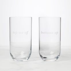 Lenox Heritage Lenox Heritage Bottoms Up & Top Me Off Highball Glasses, Set of 2