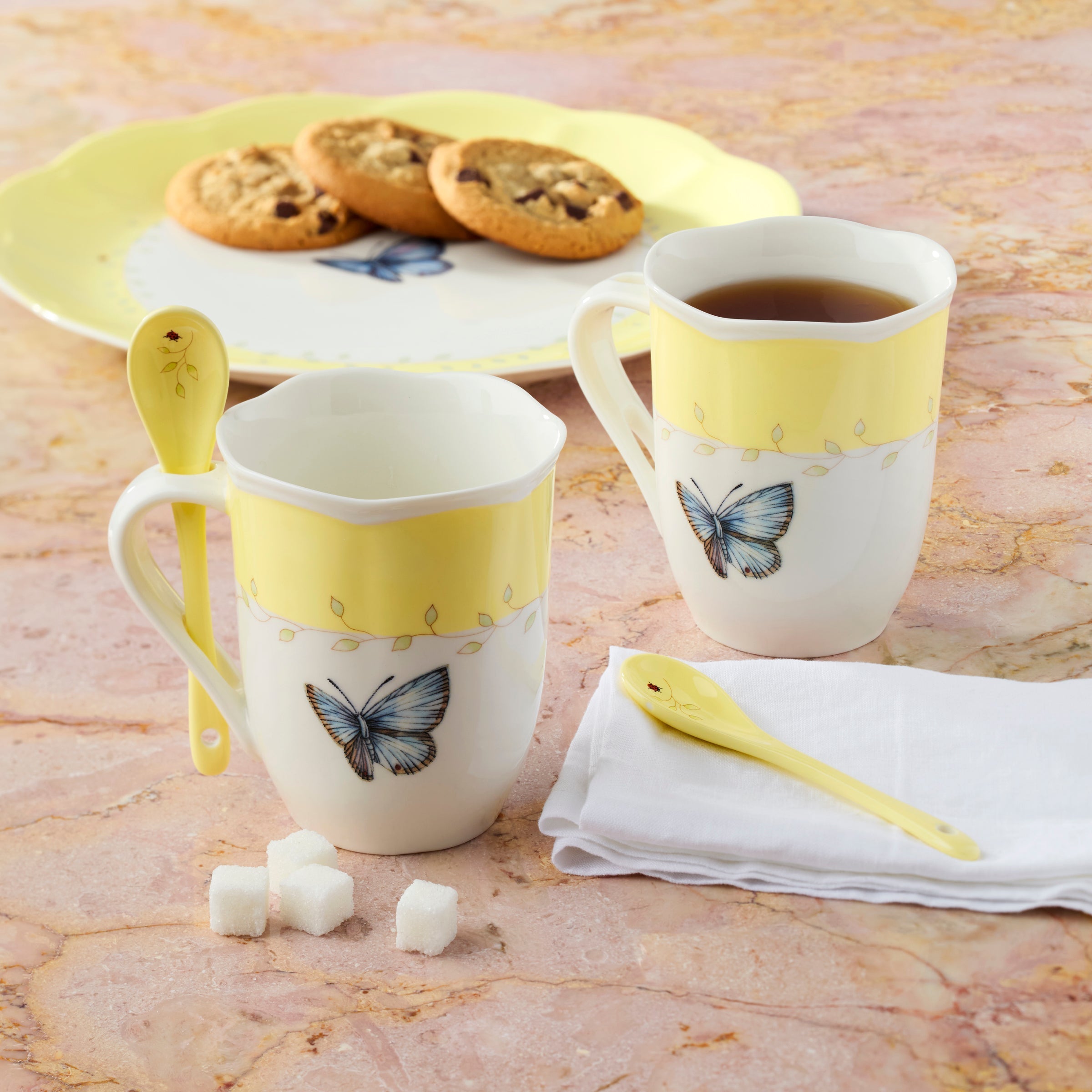 Lenox Heritage Lenox Heritage Butterfly Meadow Color Mugs with Spoons, Set of 8 - Image 6