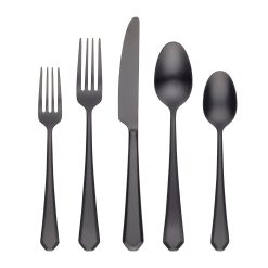 Alternative view of Lenox Heritage Lenox Heritage Geo Black Satin 20-Piece Flatware Set