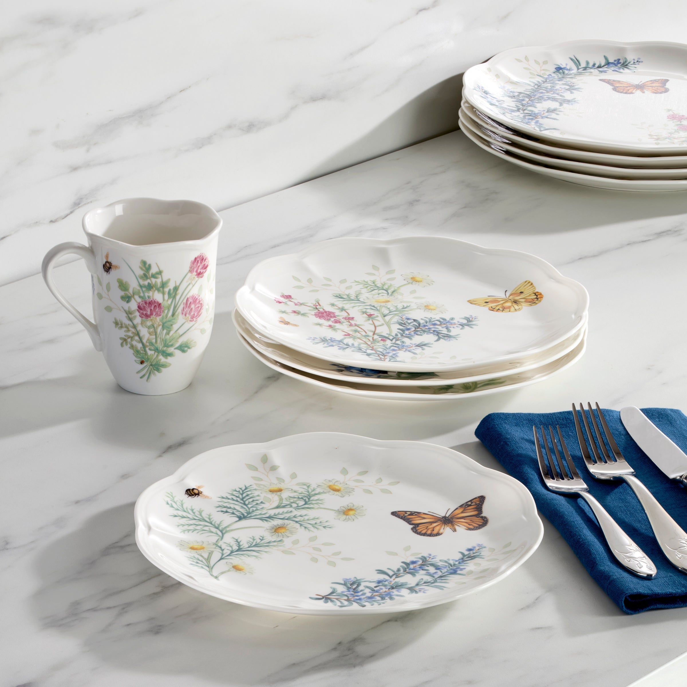 Lenox Heritage Lenox Heritage Butterfly Meadow Herbs Accent Plates, Set of 4 - Image 6