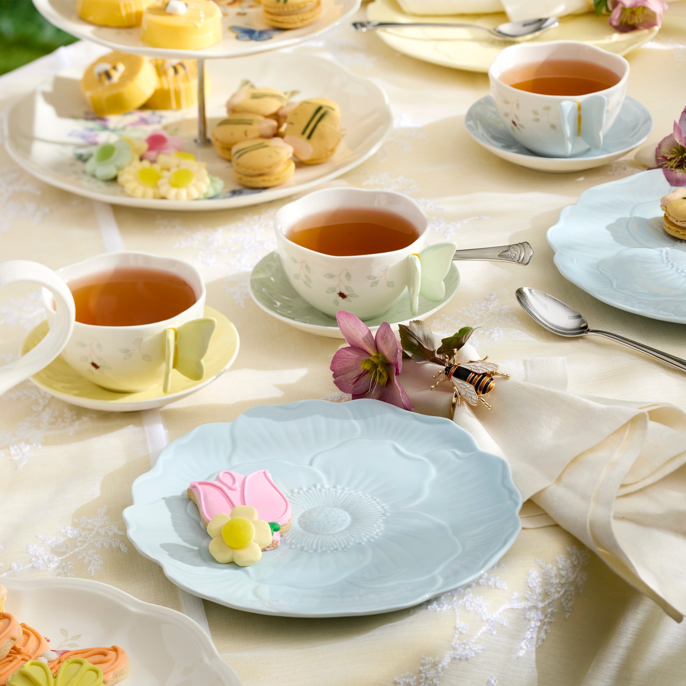 Lenox Heritage Lenox Heritage Butterfly Meadow Floral Blue Accent Plates, Set of 4 - Image 3
