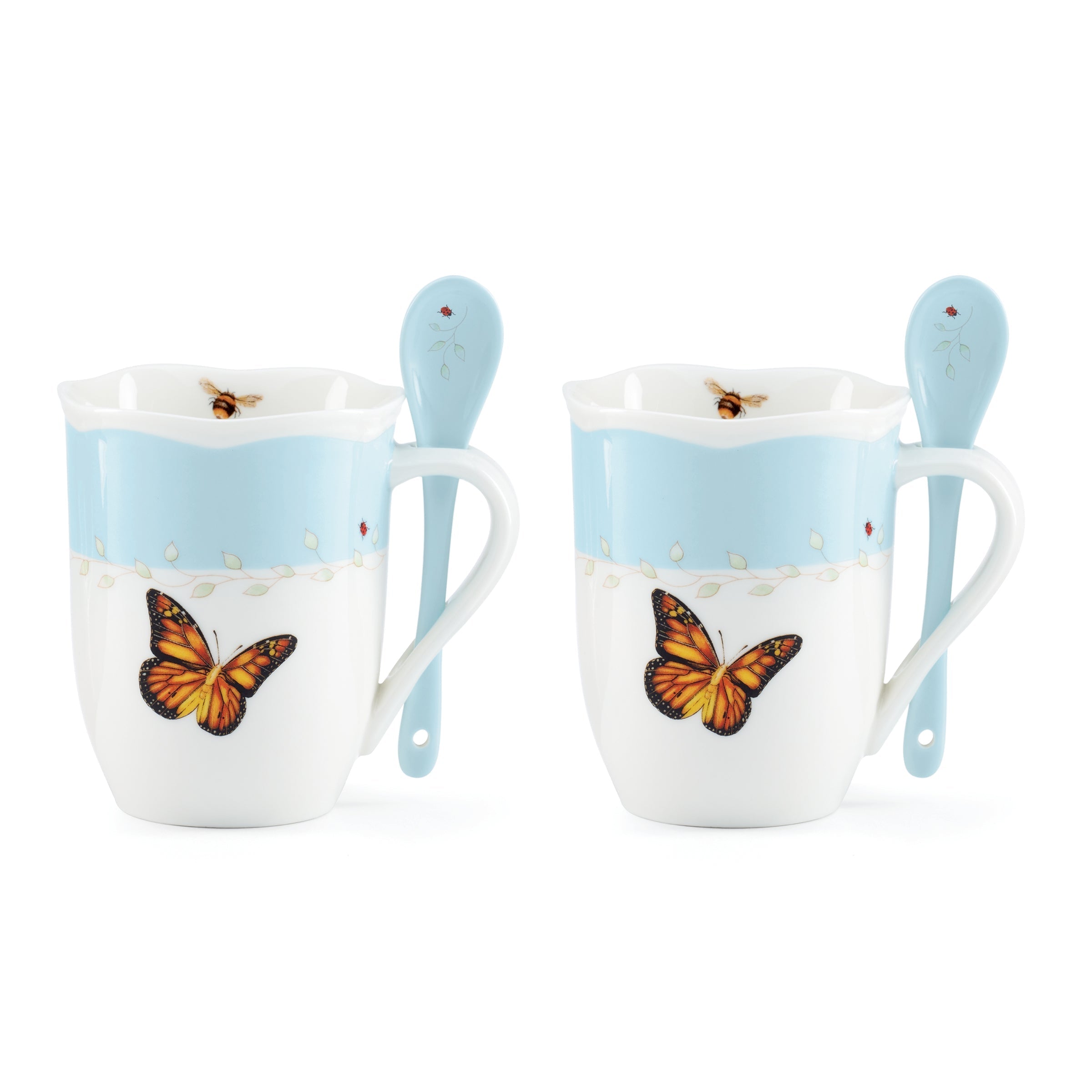 Lenox Heritage Lenox Heritage Butterfly Meadow Color Mugs with Spoons, Set of 8 - Image 7