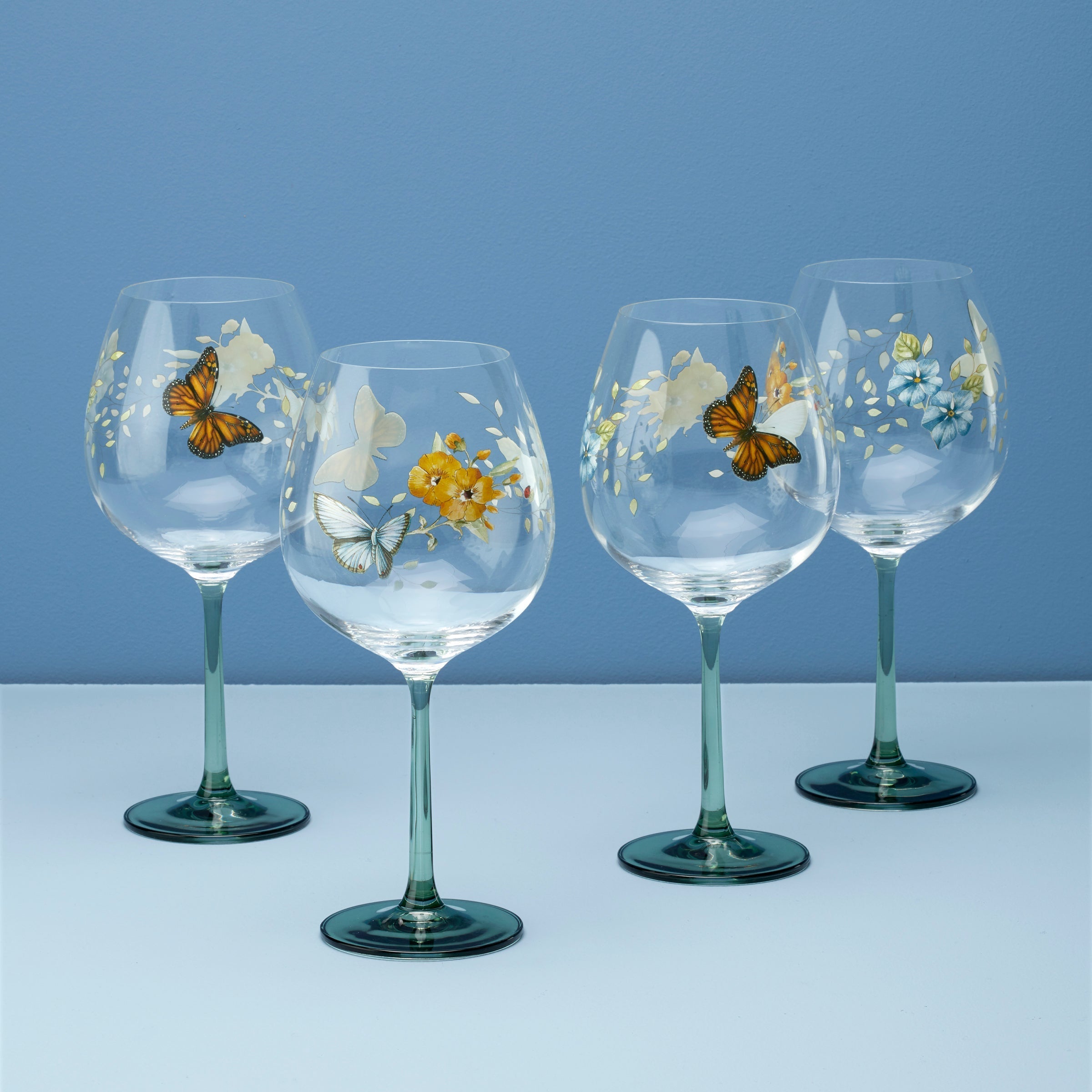 Lenox Heritage Lenox Heritage Butterfly Meadow Balloon Wine Glasses, Set of 4
