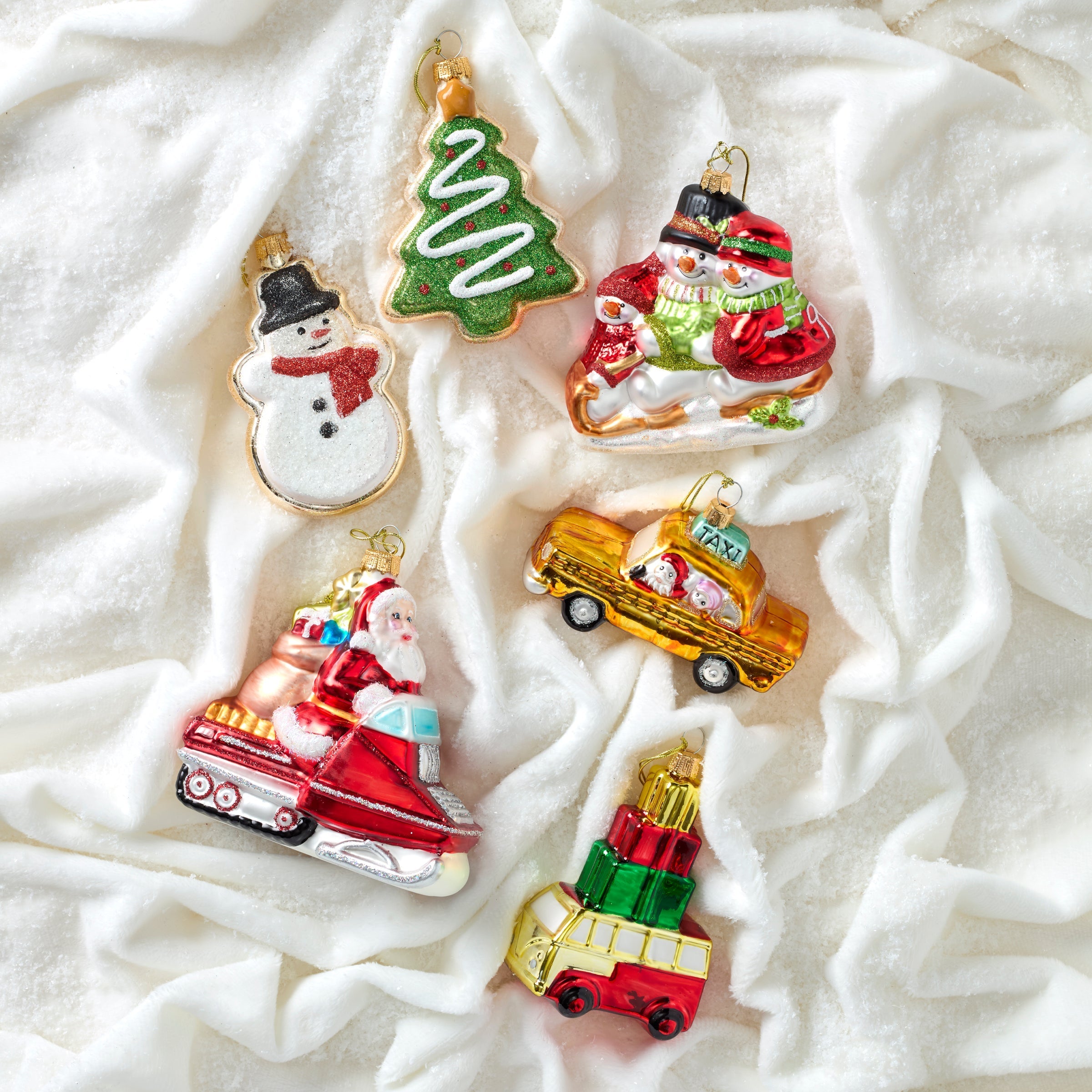 Lenox Heritage Lenox Heritage Retro Blown Glass Santa on Snowmobile Ornament - Image 2