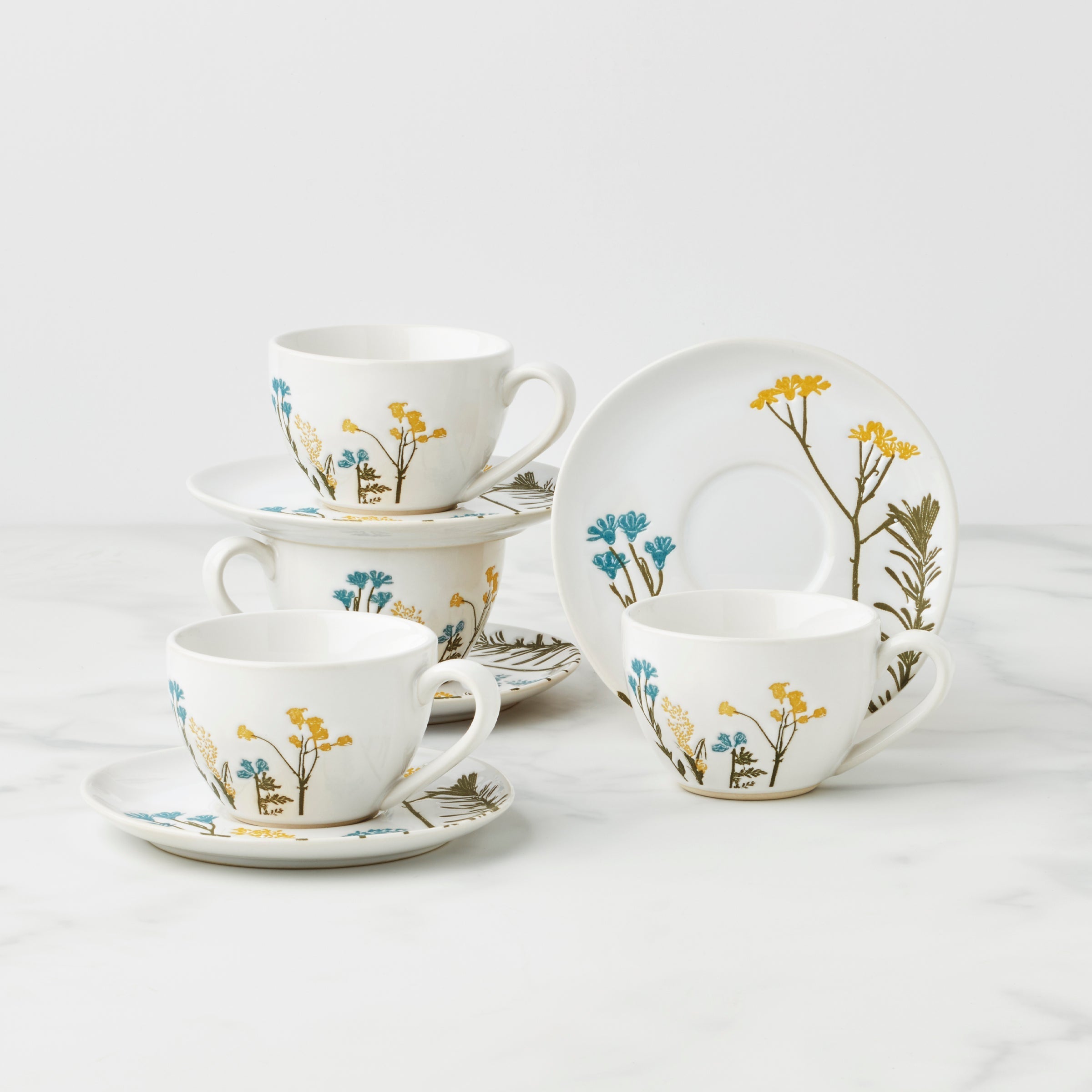 Lenox Heritage Lenox Heritage Wildflowers 8-Piece Espresso Cups & Saucers Set
