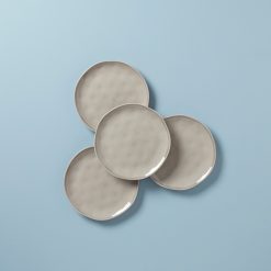 Lenox Heritage Lenox Heritage Bay Colors Grey Accent Plates, Set of 4