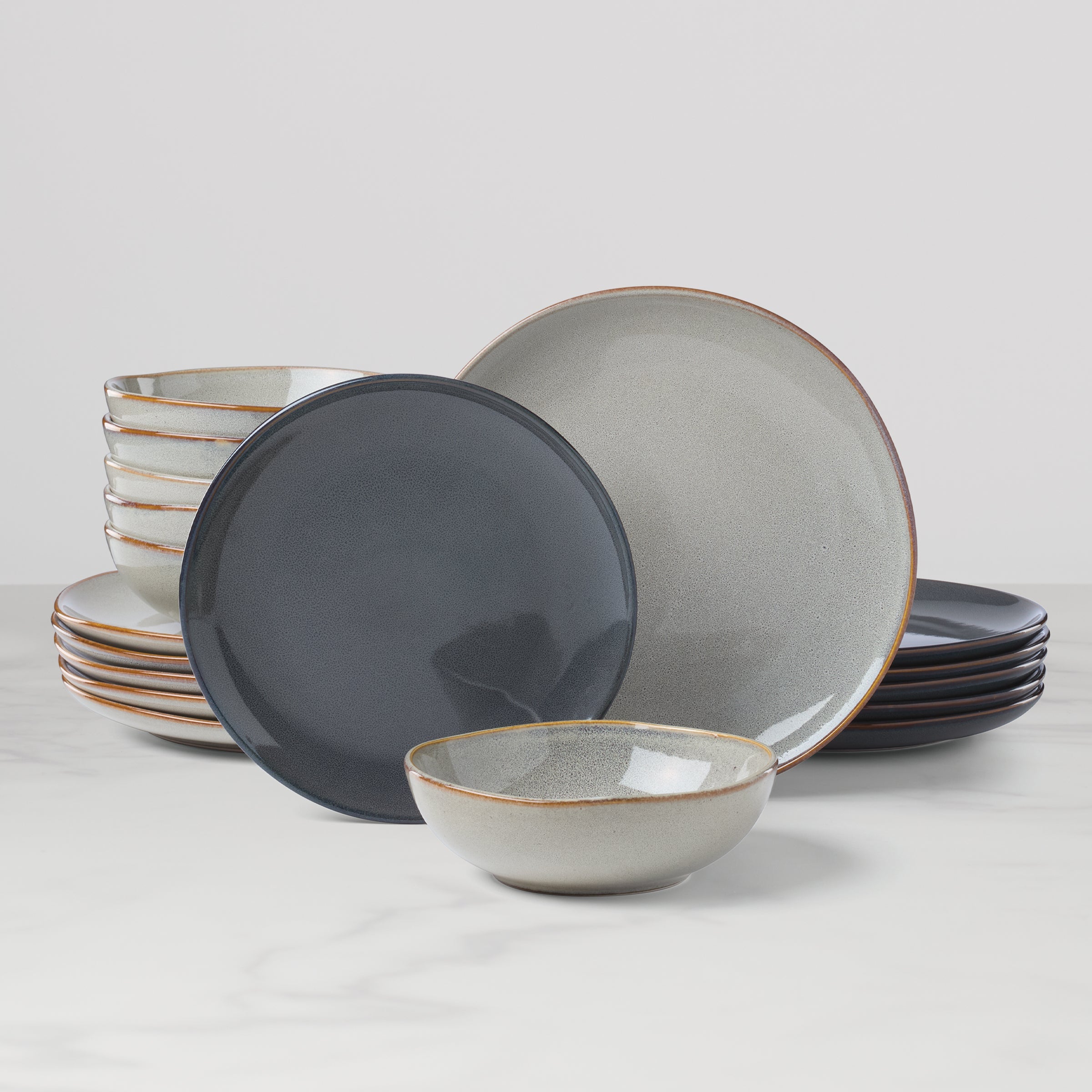 Lenox Heritage Lenox Heritage Organic Shades Gray 18-Piece Dinnerware Set