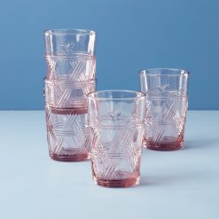 Lenox Heritage Lenox Heritage Butterfly Meadow Pink Tall Glasses, Set of 4