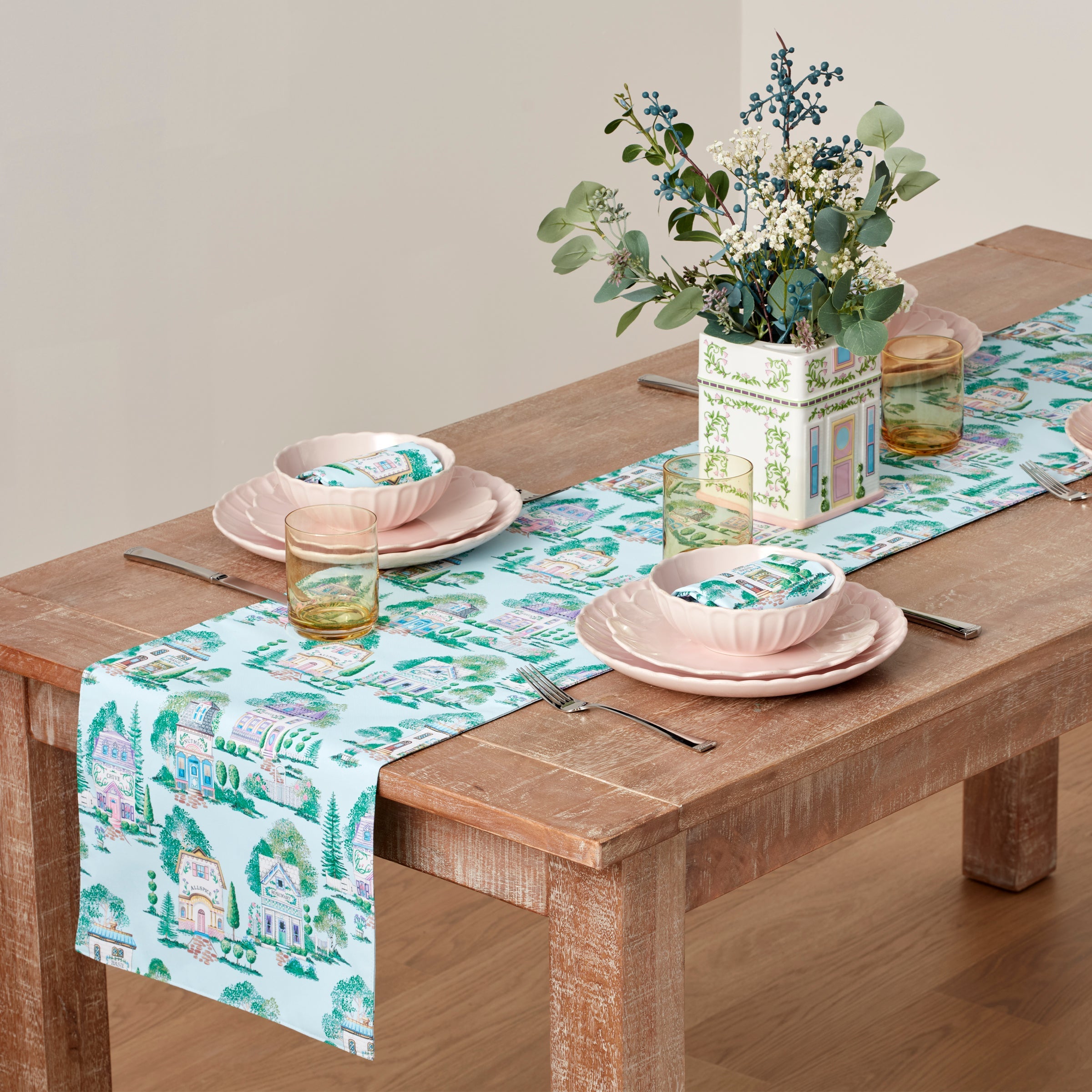 Lenox Heritage Lenox Heritage Lenox Spice Village Allover 14x70 Table Runner - Image 2