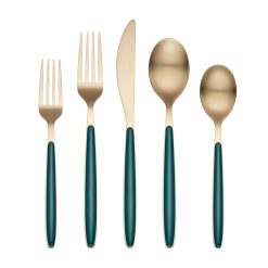 Alternative view of Lenox Heritage Lenox Heritage Kiernan Champagne Satin Green Handle 20-Piece Flatware Set