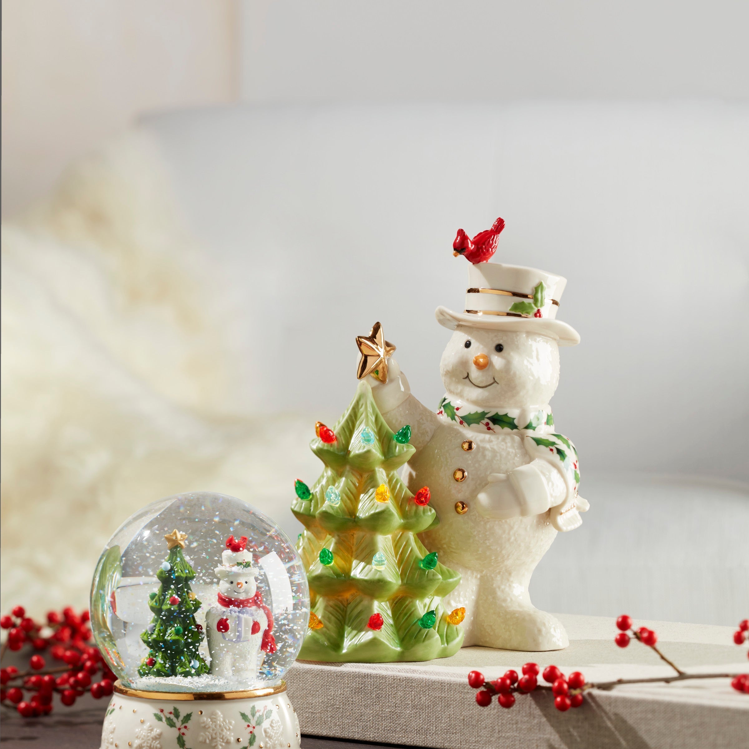 Lenox Heritage Lenox Heritage Happy Holly Days Snow Globe - Image 3