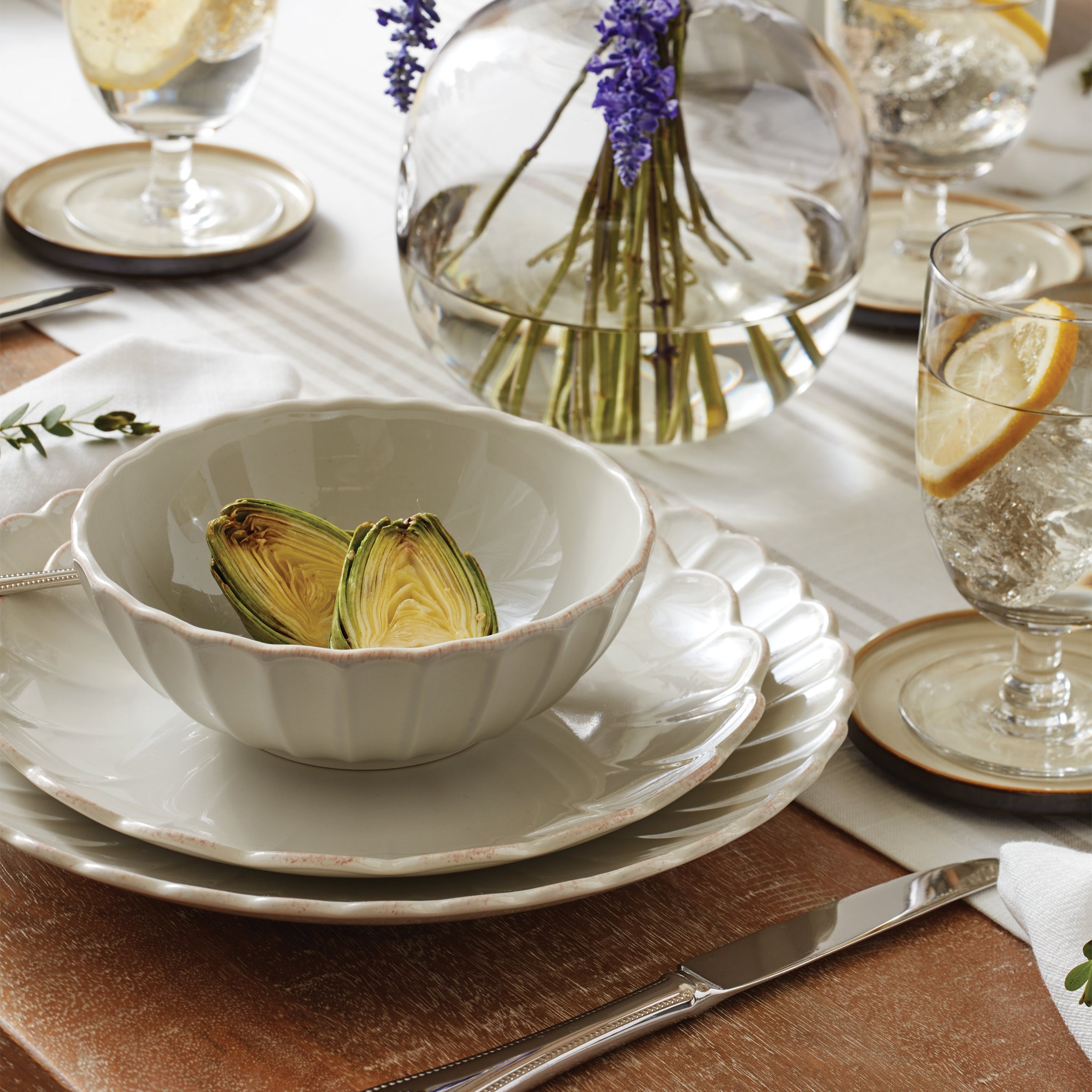 Lenox Heritage Lenox Heritage French Perle Scallop White 24-Piece Dinnerware Set - Image 5