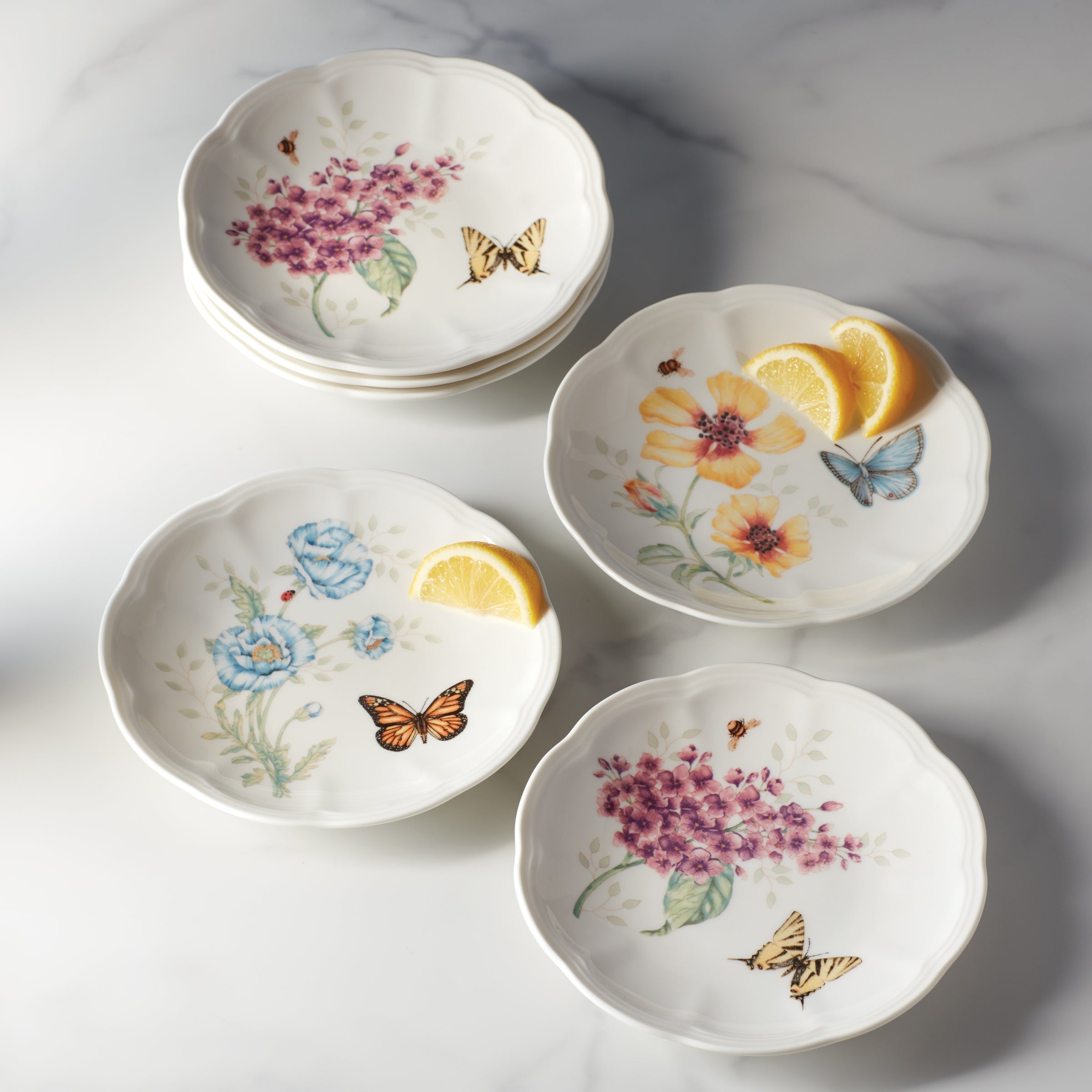 Lenox Heritage Lenox Heritage Butterfly Meadow 6-Piece Tidbit Plate Set - Image 2