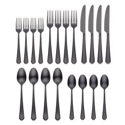 Lenox Heritage Lenox Heritage Geo Black Satin 20-Piece Flatware Set