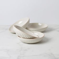 Lenox Heritage Lenox Heritage French Perle Groove White Pasta Bowls, Set of 4