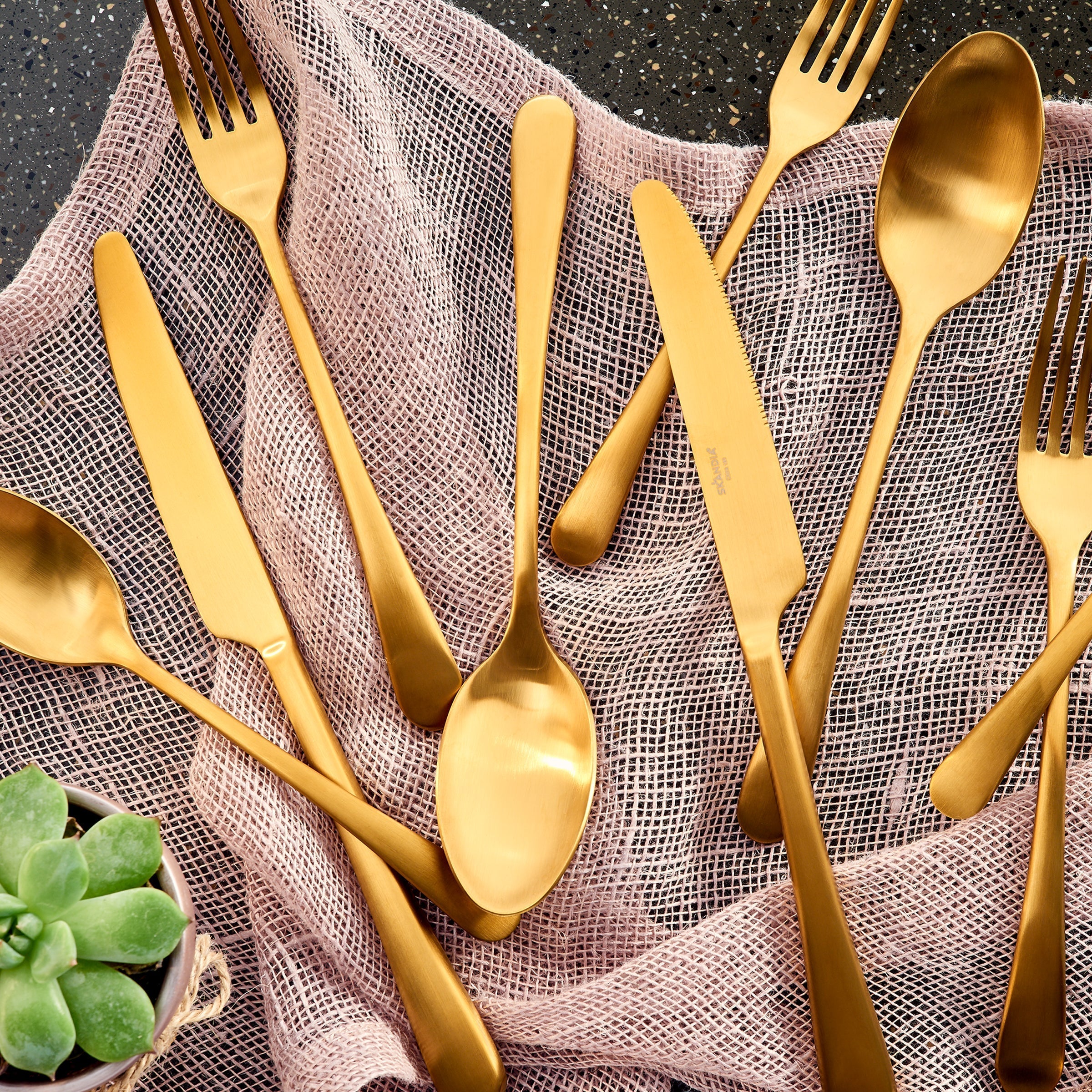 Lenox Heritage Lenox Heritage Mirabella Gold Titanium Satin 20-Piece Flatware Set - Image 3