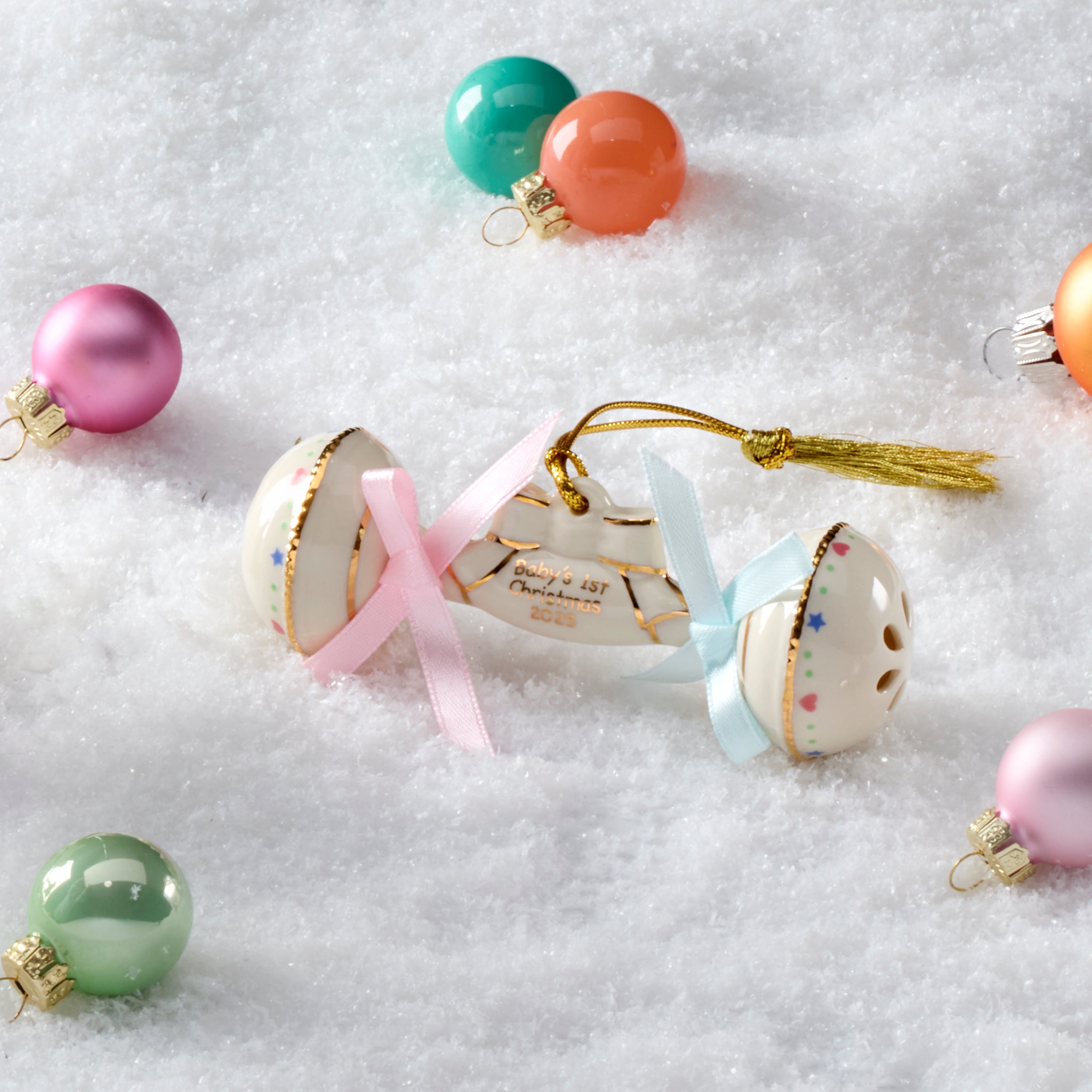 Lenox Heritage Lenox Heritage 2025 Baby's 1st Christmas Rattle Ornament - Image 3
