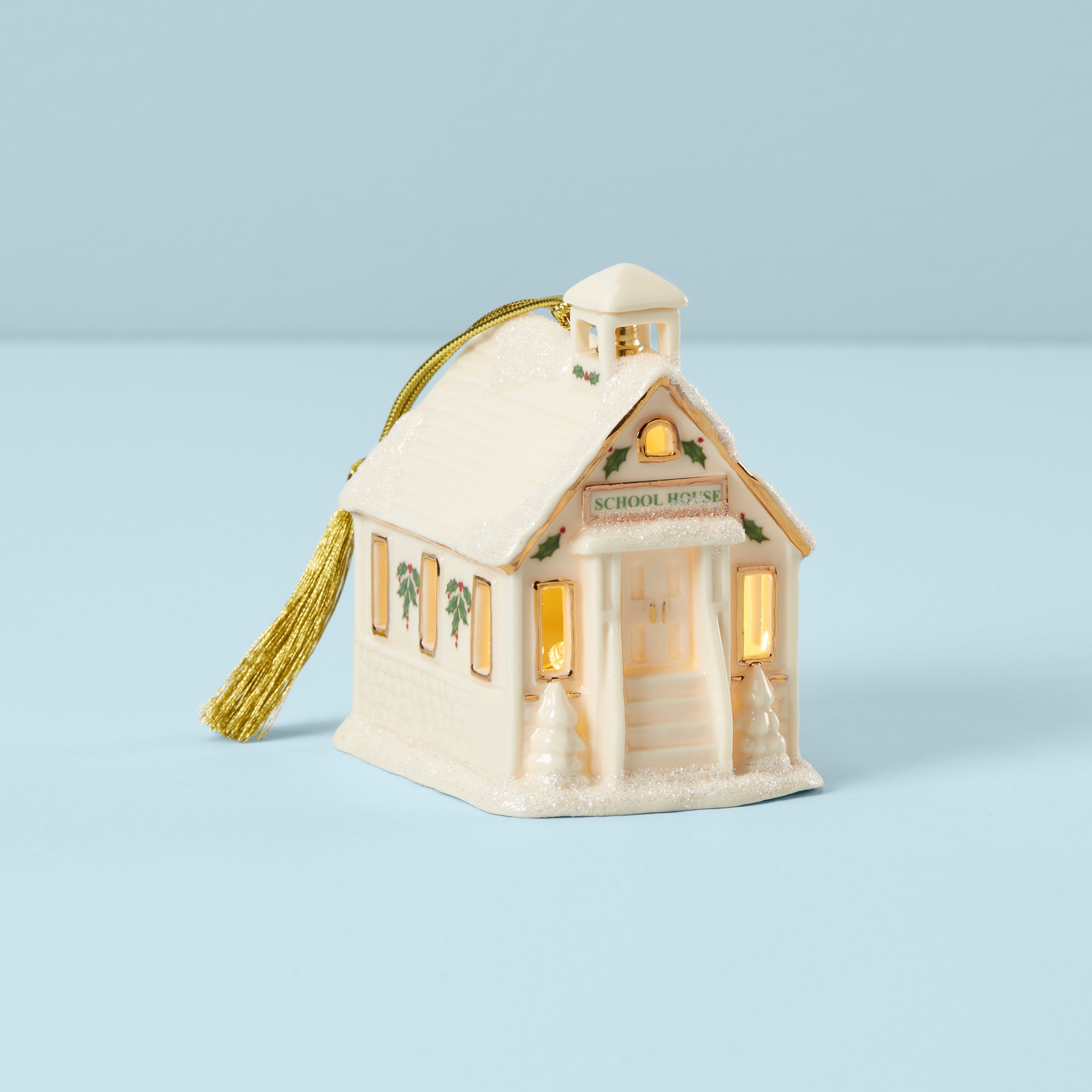 Lenox Heritage Lenox Heritage Christmas Village School Lit Ornament