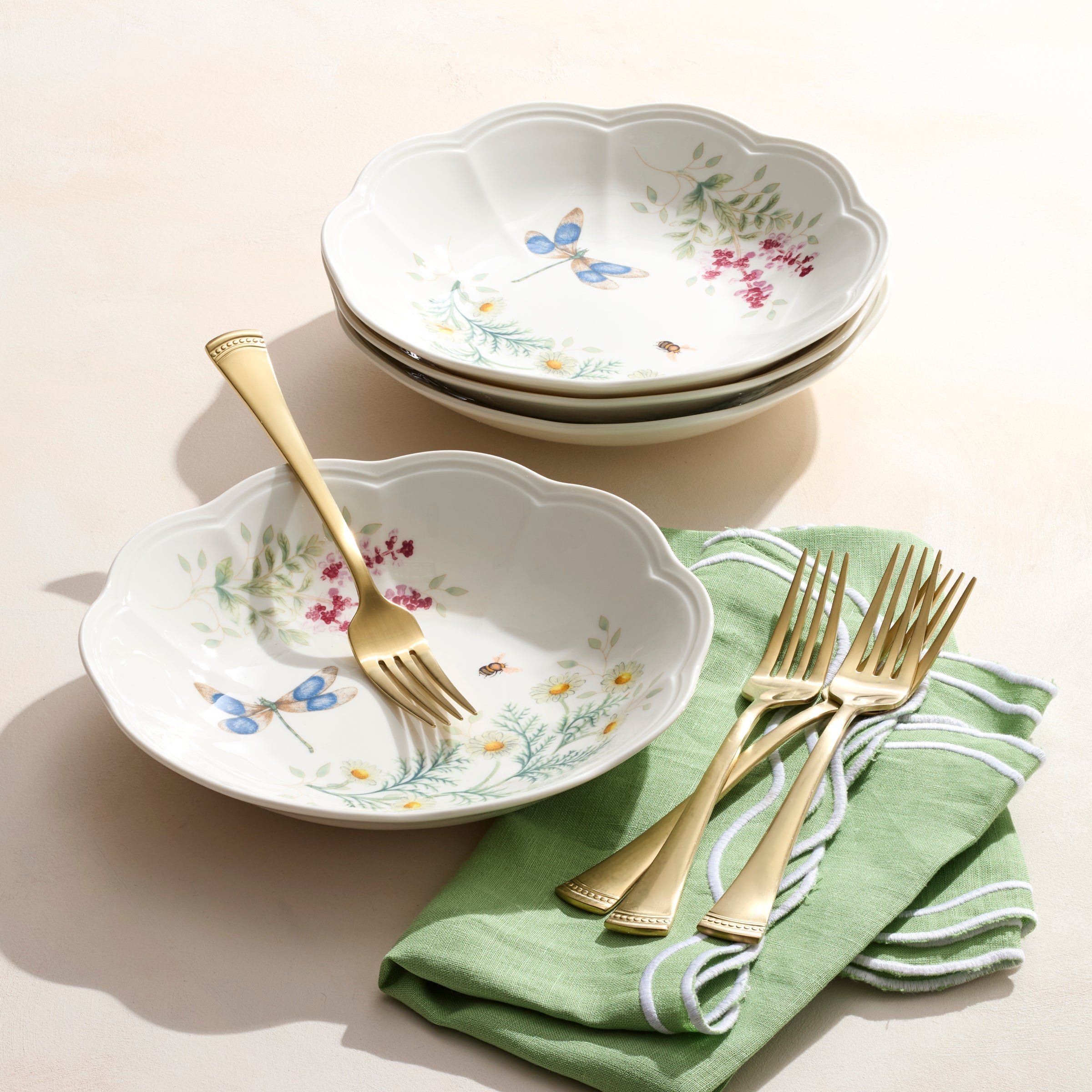 Lenox Heritage Lenox Heritage Butterfly Meadow Herbs Pasta Bowls, Set of 4 - Image 4