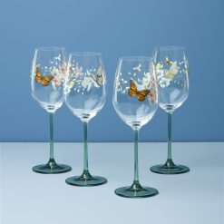 Lenox Heritage Lenox Heritage Butterfly Meadow Wine Glasses, Set of 4