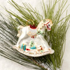 Alternative view of Lenox Heritage Lenox Heritage 2025 Blown Glass Baby's 1st Rocking Horse Ornament