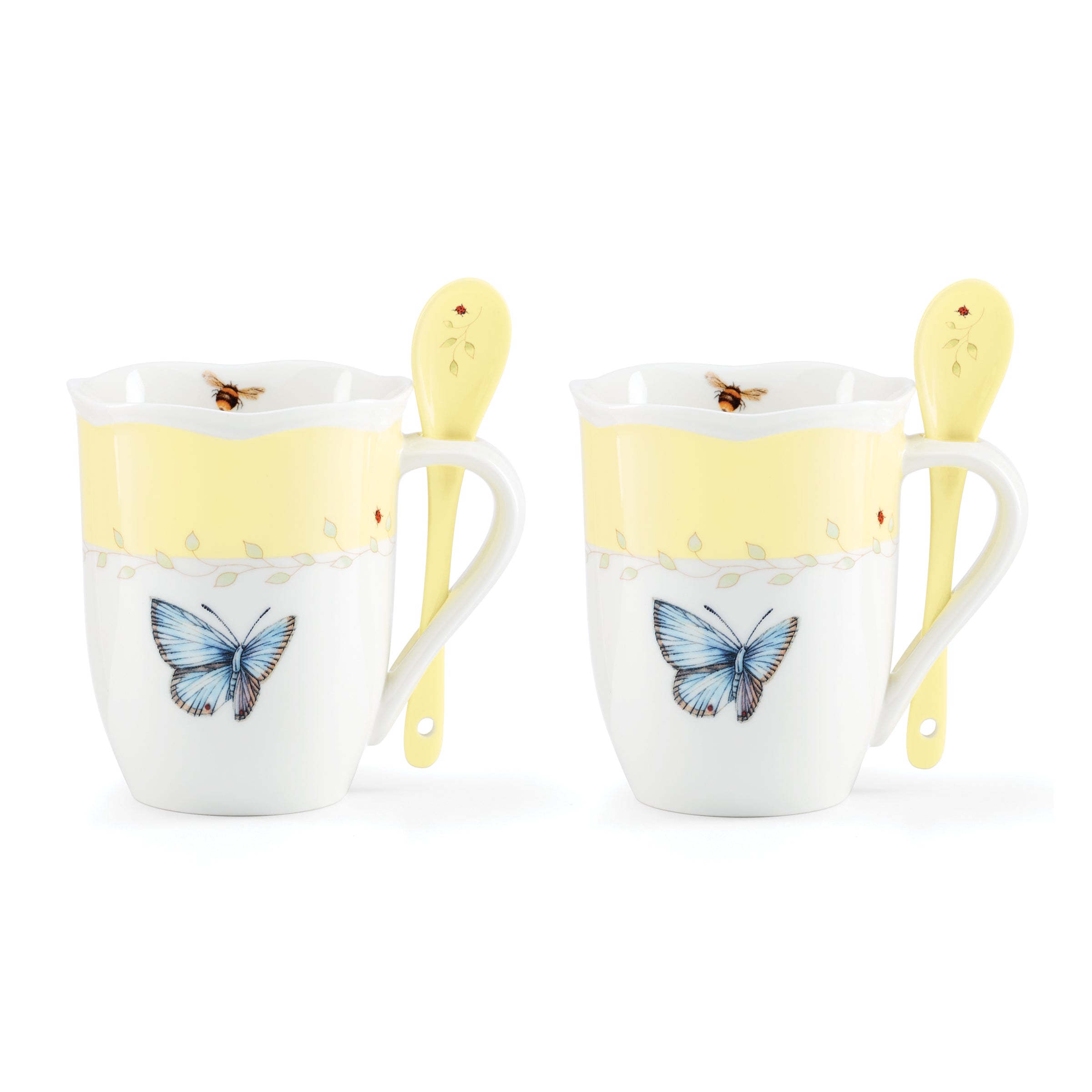 Lenox Heritage Lenox Heritage Butterfly Meadow Color Mugs with Spoons, Set of 8 - Image 10