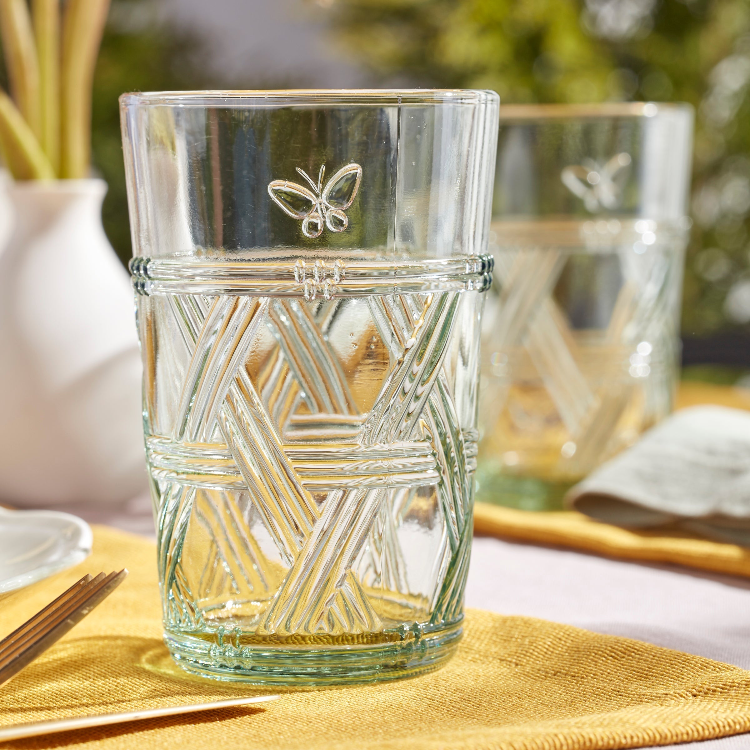 Lenox Heritage Lenox Heritage Butterfly Meadow Green Tall Glasses, Set of 4 - Image 2