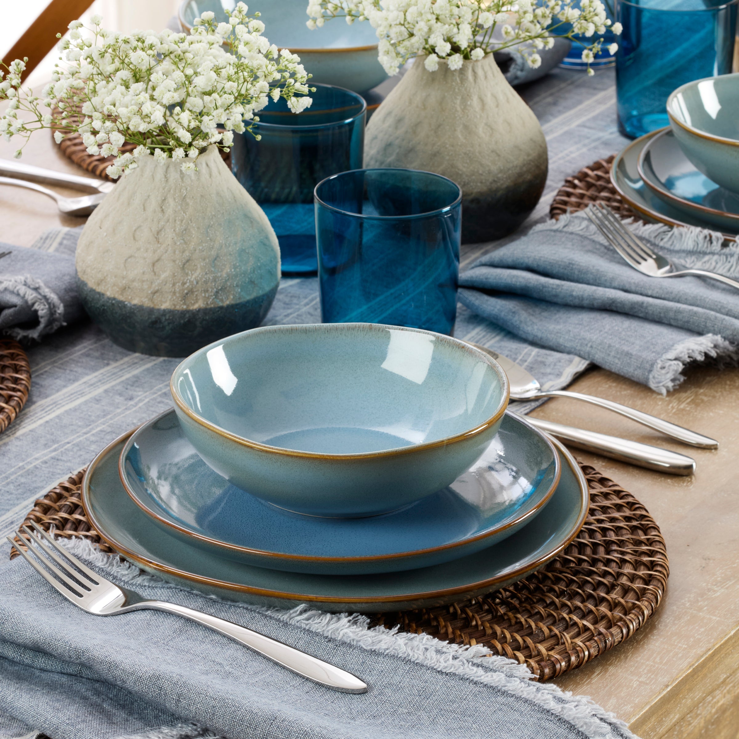 Lenox Heritage Lenox Heritage Organic Shades Blue 18-Piece Dinnerware Set - Image 3