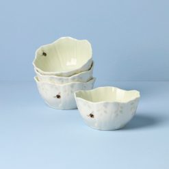 Lenox Heritage Lenox Heritage Butterfly Meadow Floral Green Dessert Bowls, Set of 4