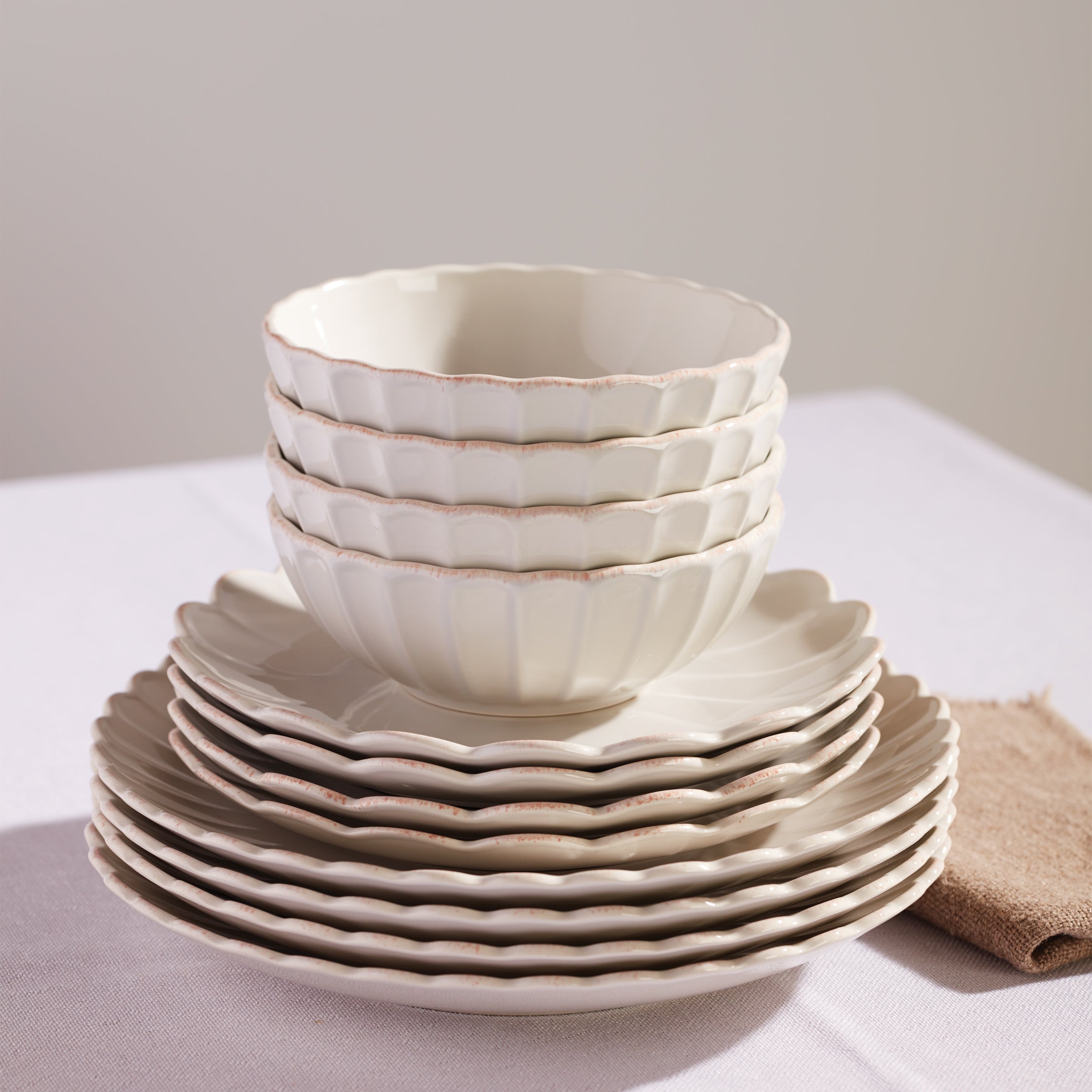 Lenox Heritage Lenox Heritage French Perle Scallop White All-Purpose Bowls, Set of 4 - Image 11
