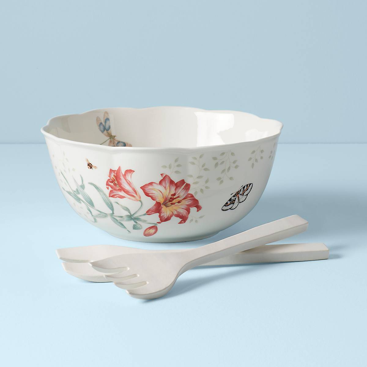 Lenox Heritage Lenox Heritage Butterfly Meadow Salad Bowl & Servers