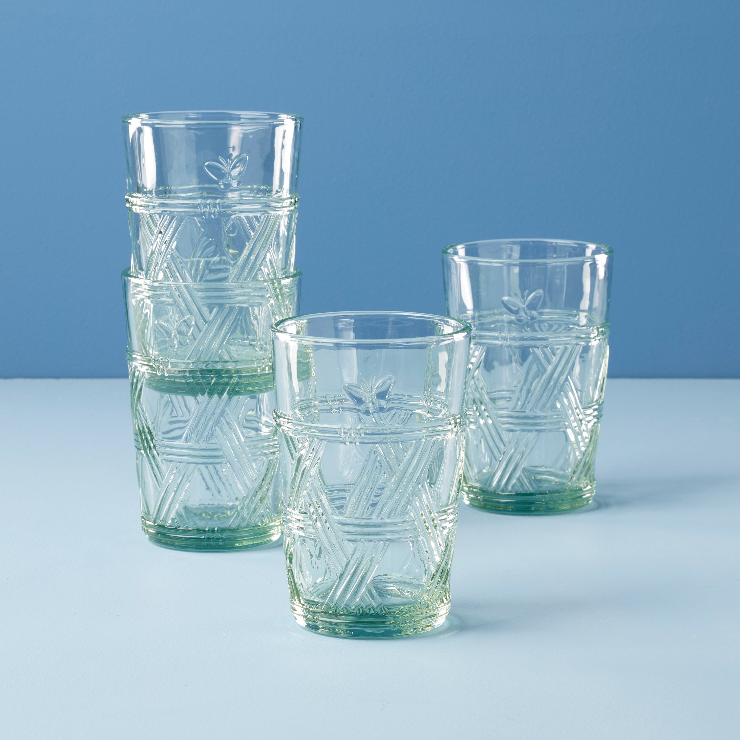 Lenox Heritage Lenox Heritage Butterfly Meadow Green Tall Glasses, Set of 4