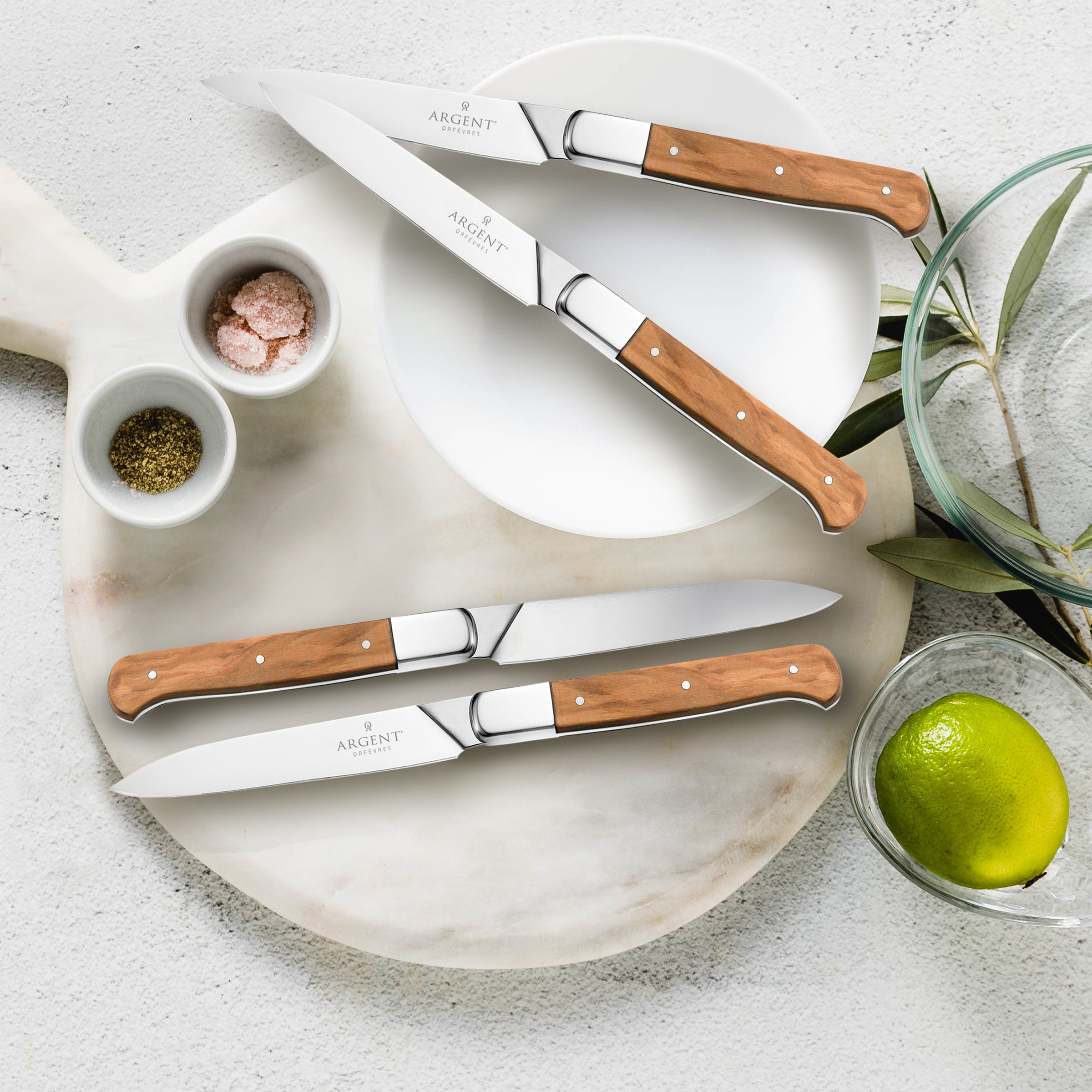 Lenox Heritage Lenox Heritage Argent Lynden Olive Wood Steak Knives, Set of 4 - Image 3