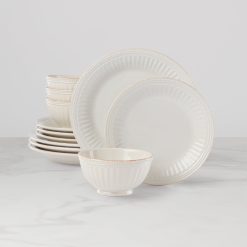 Lenox Heritage Lenox Heritage French Perle Groove White 12-Piece Place Setting