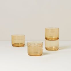Lenox Heritage Lenox Heritage Tuscany Classics Stackable Amber Short Glasses, Set of 4