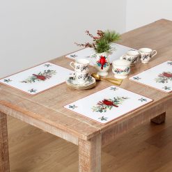 Lenox Heritage Lenox Heritage Winter Greetings Cardinal Cork Placemats, Set of 4