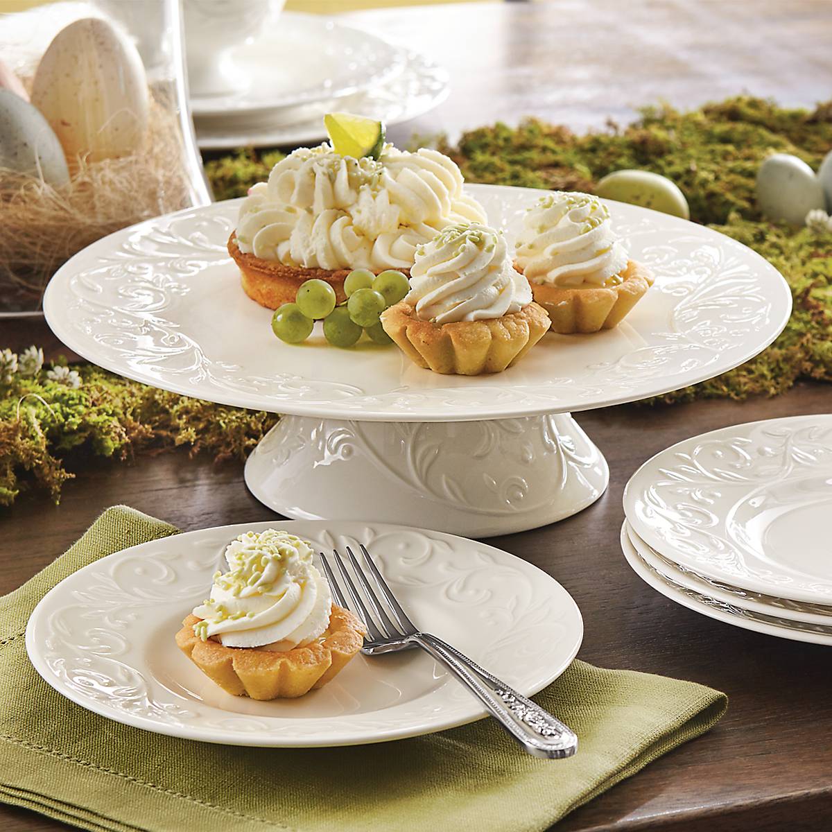 Lenox Heritage Lenox Heritage Opal Innocence Carved 4-Piece Plate Set - Image 3