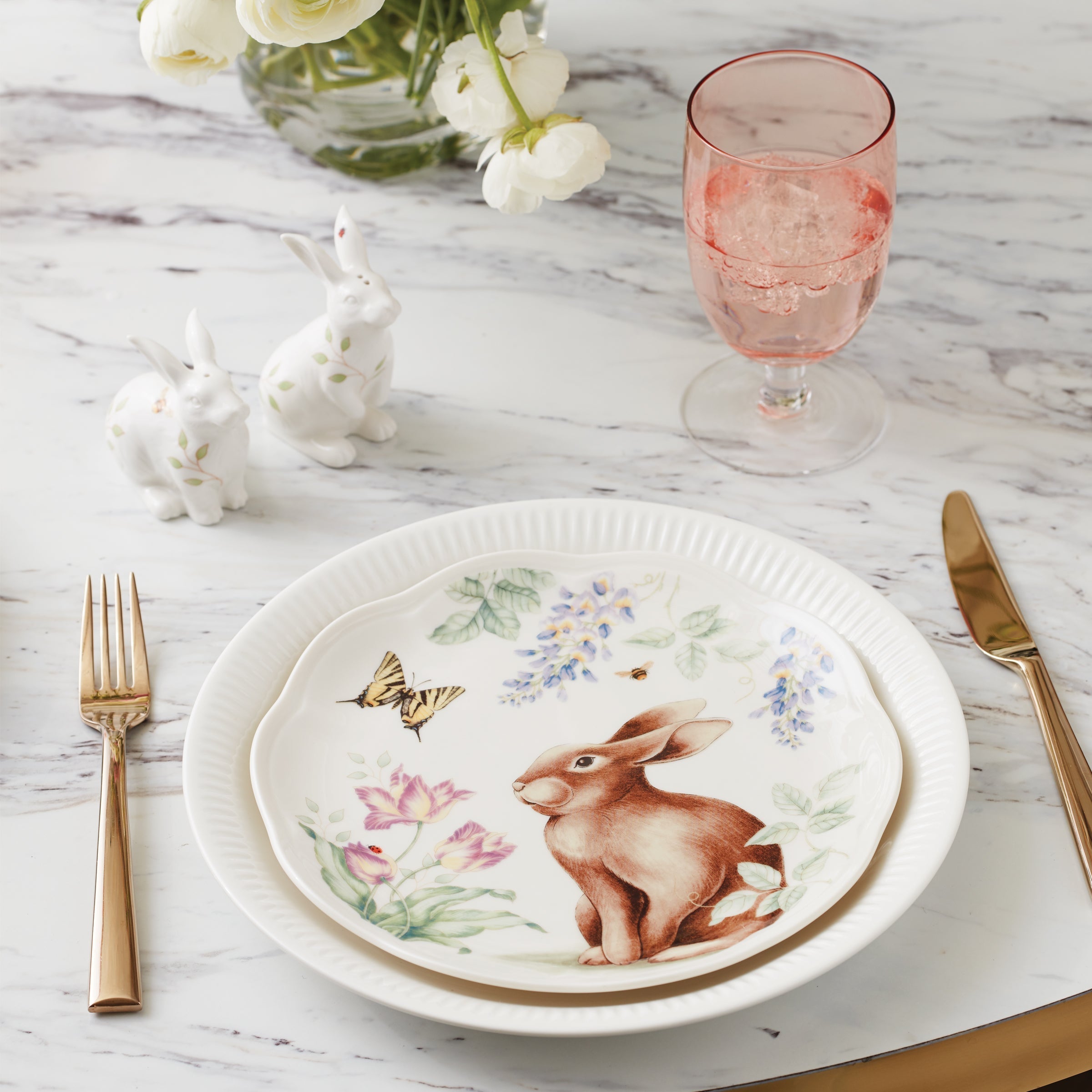 Lenox Heritage Lenox Heritage Butterfly Meadow Bunny Accent Plates, Set of 4 - Image 3