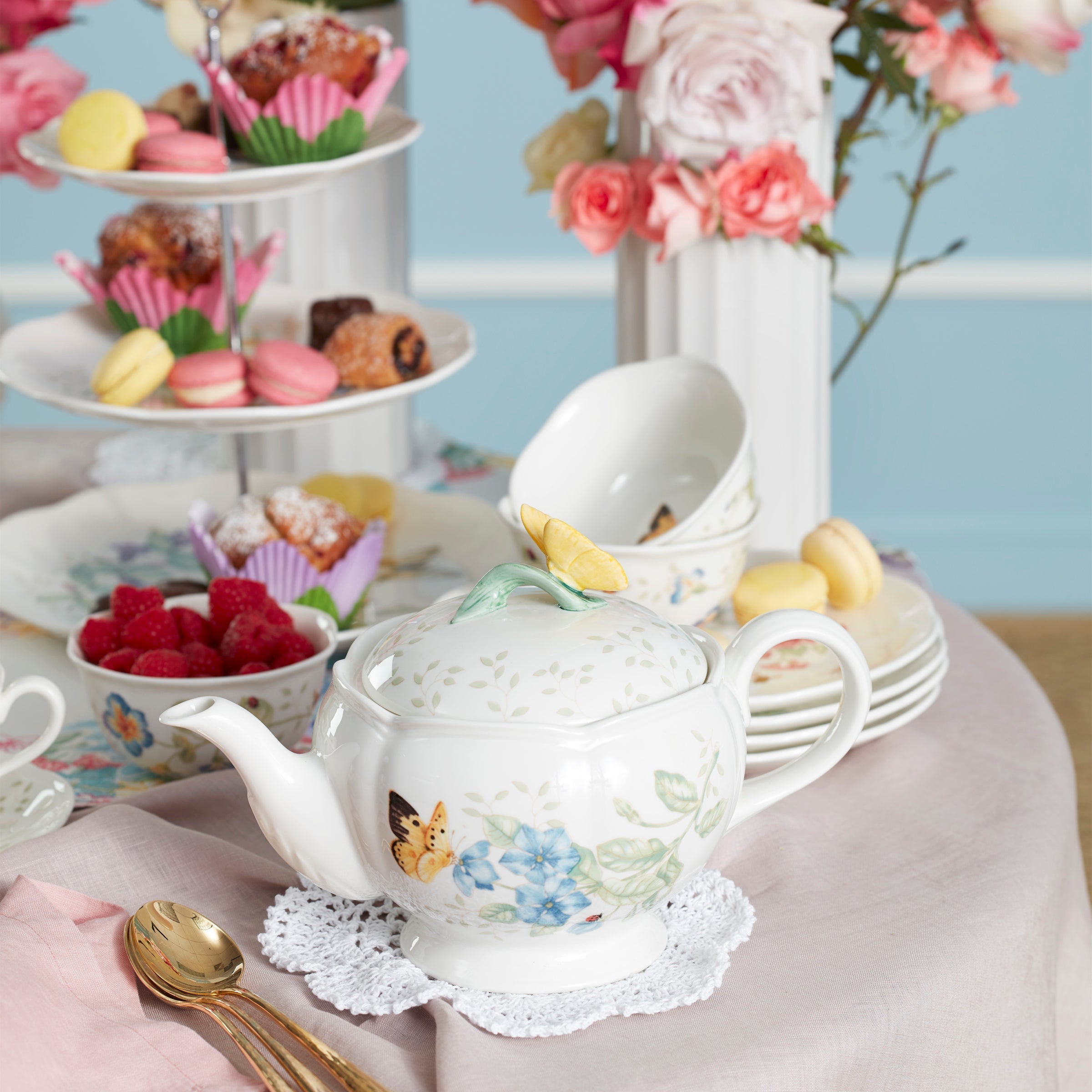 Lenox Heritage Lenox Heritage Butterfly Meadow 9-Piece Tea Set - Image 2